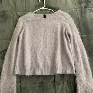 Purple fuzzy sweater